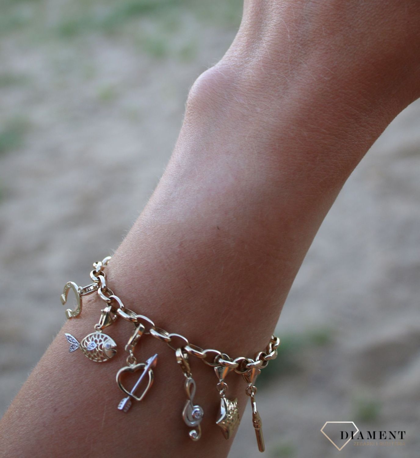 Złota zawieszka charms do bransoletki 333 ryba.jpg